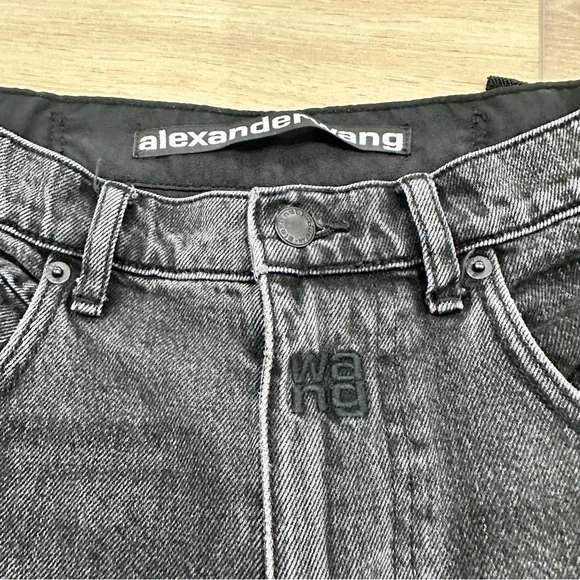 ALEXANDER WANG pack mix hybrid high waisted cargo jeans black size 25 - Picture 11 of 12